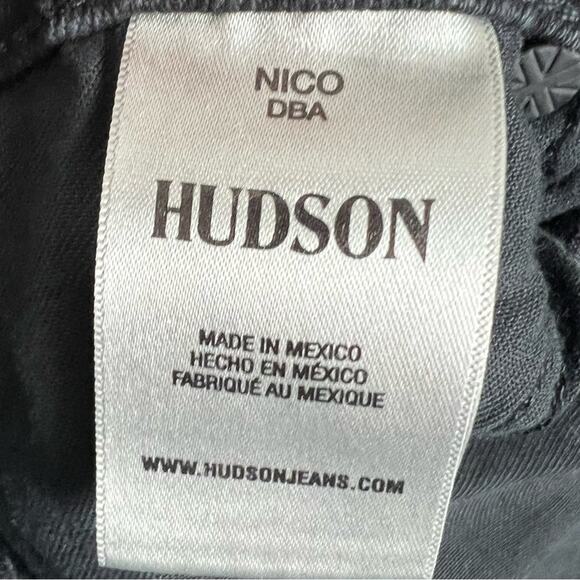 NWT Hudson Nico Mid Rise Straight Ankle Jeans sz 25 Black Ash Destruct Stretch - Picture 10 of 13